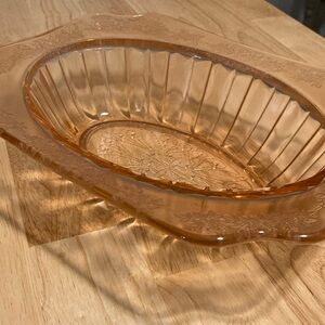 Vintage Federal Glass/Jeanette Adams Pink Depression Glass Vegetable Bowl
